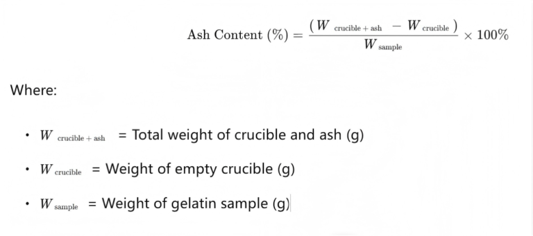 The main method for detecting the ash content of gelatin is the ashing method